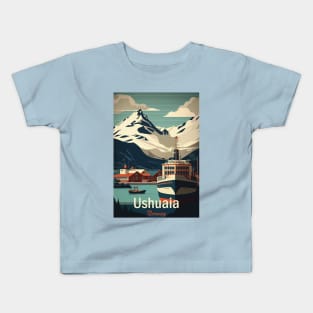 Ushuaia, Norway, travel poster Kids T-Shirt